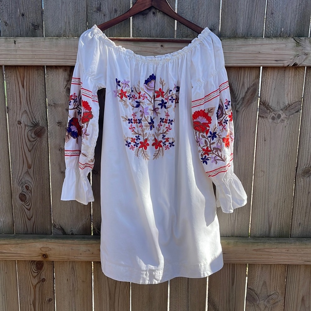 🌸Free People Embroidered CottageCore  Dress